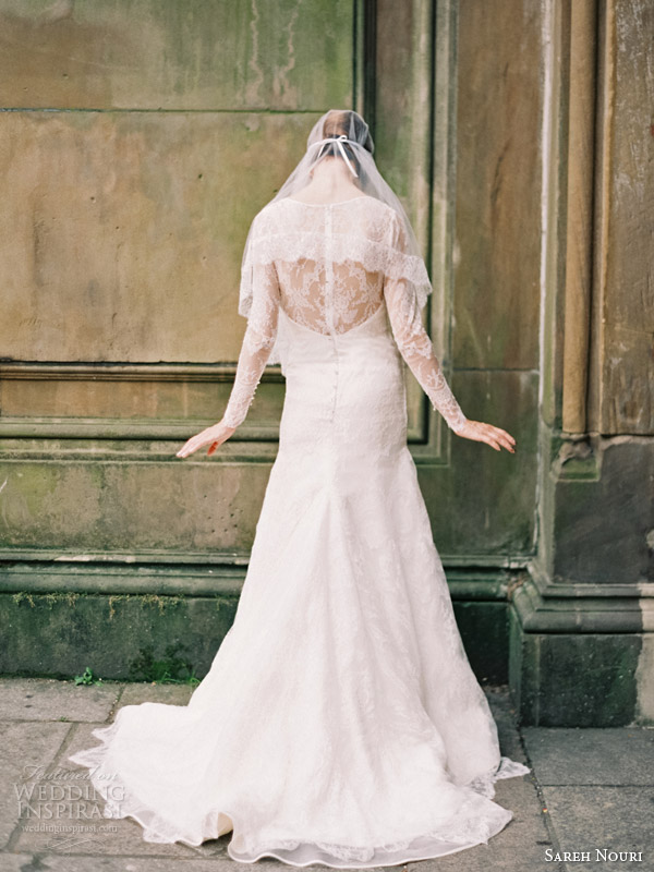 sareh nouri wedding dresses fall 2014 estelle long sleeve lace gown back