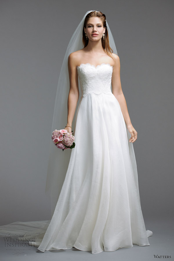watters 2014 strapless wedding dress 5074B rada strapless gown