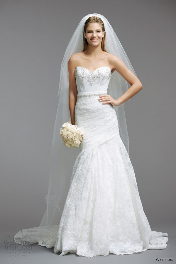 watters bridal spring 2014 strapless wedding dress style 5084B