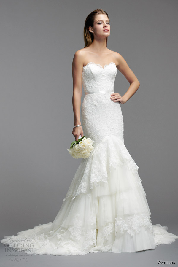 watters bridal spring 2014 strapless wedding dress style 5088B