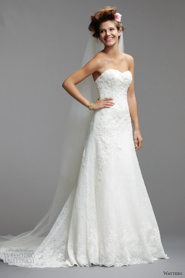 watters brides 2014 strapless wedding dress style 5013B