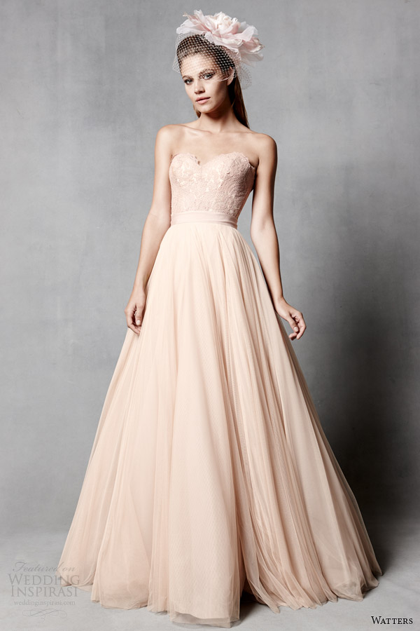 watters brides spring 2014 pink wedding dress style 5089B 5018B