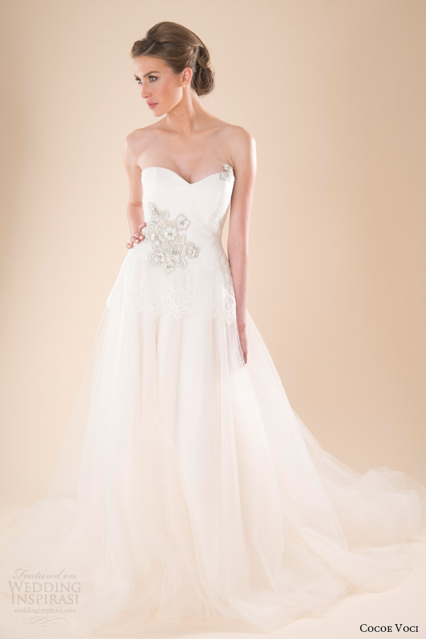 cocoe voci spring 2014 bellamy strapless wedding dress