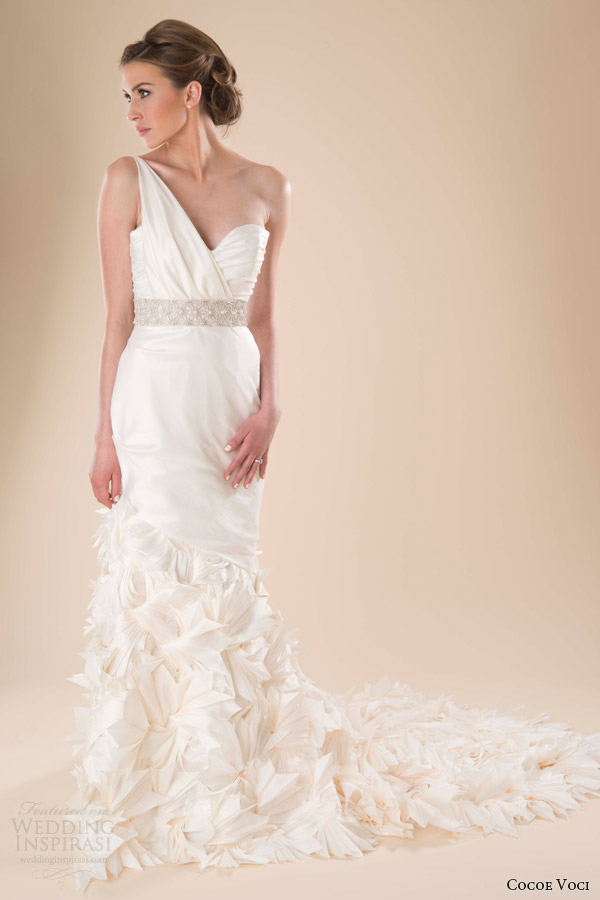 cocoe voci spring 2014 bridal lark one shoulder wedding dress