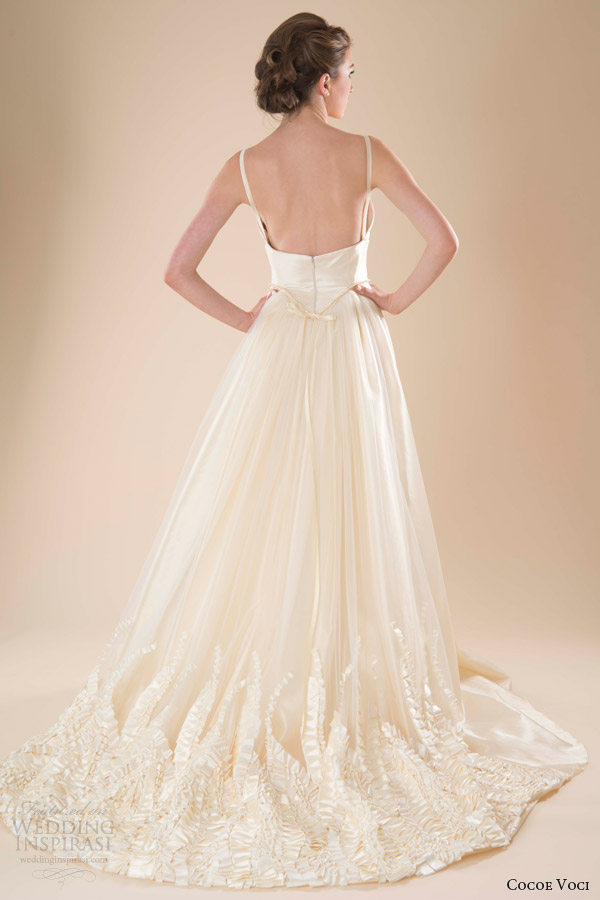 cocoe voci wedding dresses spring 2014 marigold gown straps back satin ribbon embroidery hem