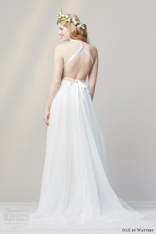 d i d by watters bridal spring 2014 deep v neck wedding gown style 52641 nora criss cross straps back