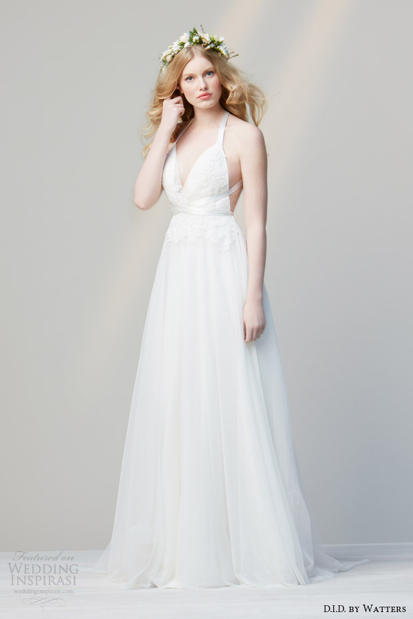 d i d by watters bridal spring 2014 deep v neck wedding gown style 52641 nora