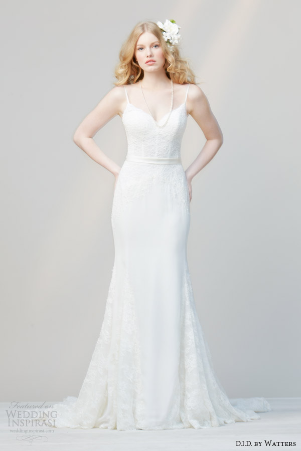 did by watters wedding dresses pring 2014 lace gown with spaghetti straps style 52233 katy