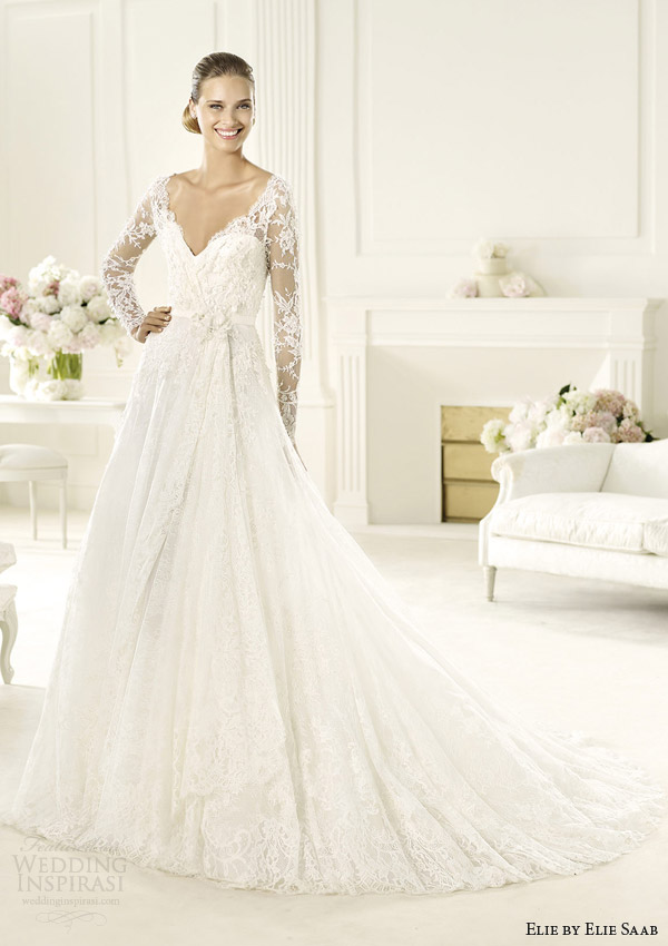 elie by elie saab 2014 birgit long sleeve wedding dress