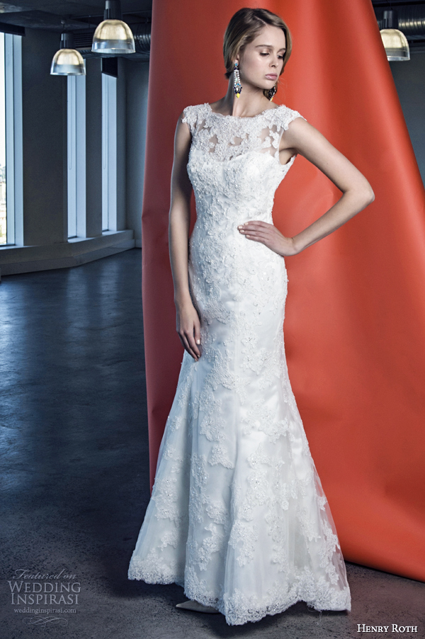 henry roth 2014 wedding dress sabrina cap sleeve