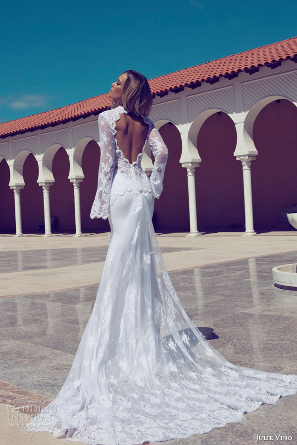 julie vino fall 2014 long sleeve wedding dress keyhole back train julie vino fall 2014 long sleeve wedding dress keyhole back train
