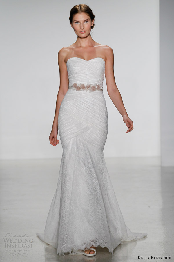 kelly faetanini bridal fall 2014 rayna strapless mermaid fit flare gown