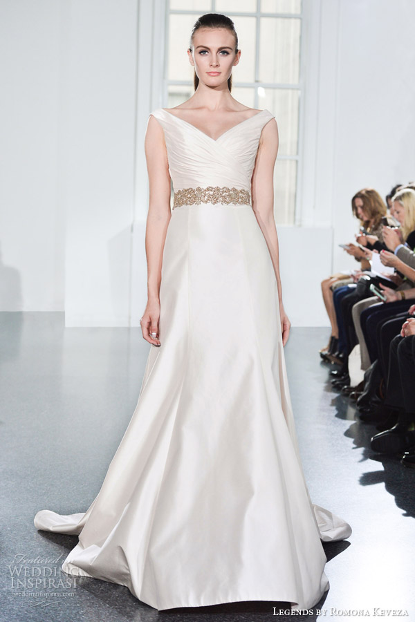 legends by romona keveza fall 2014 bridal wedding dress straps gpm 5873