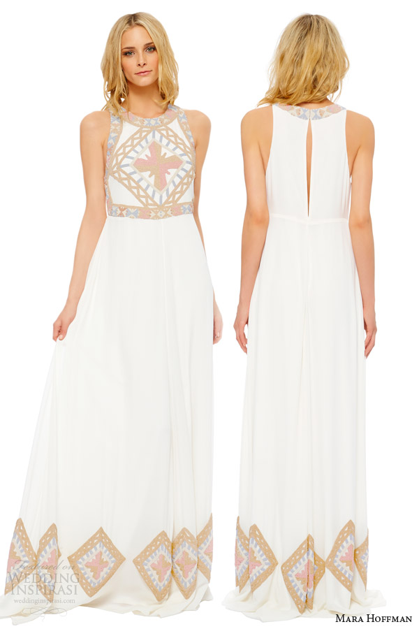 mara hoffman bridal 2013 2014 hera beaded sleeveless wedding dress