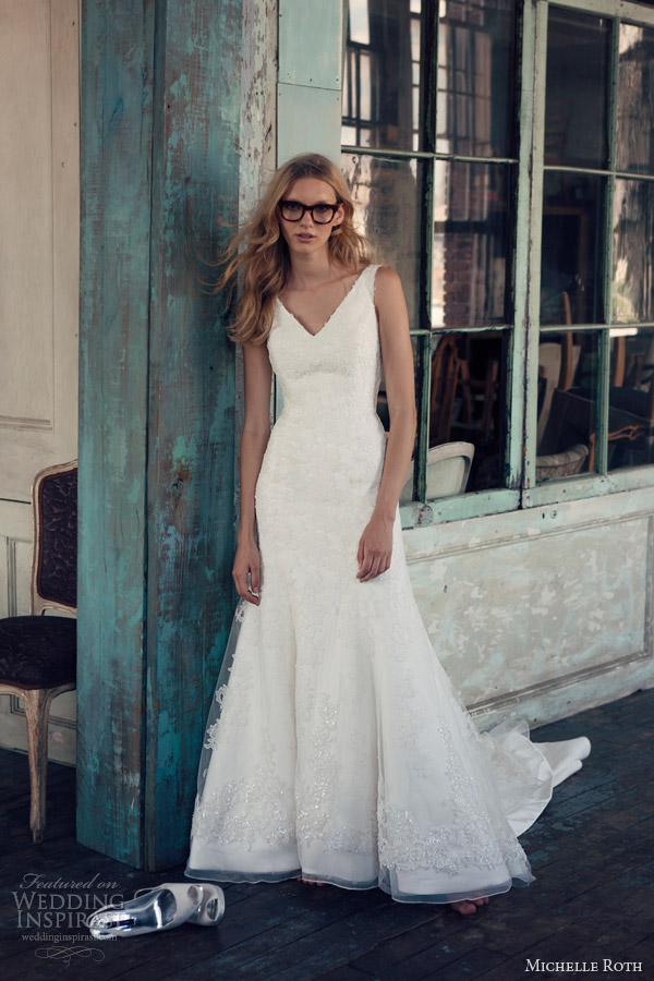 michelle roth 2014 raevynn sleeveless wedding dress