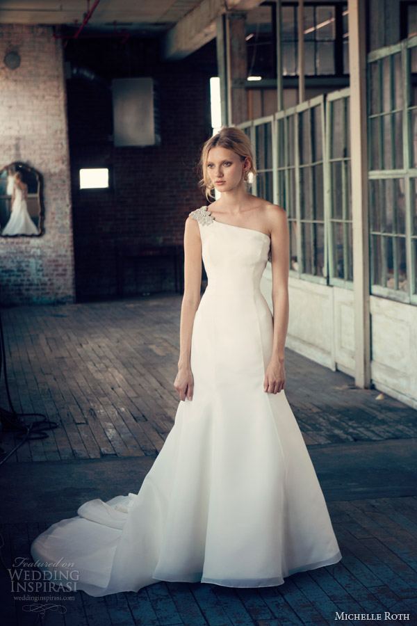 michelle roth 2014 reina one shoulder wedding dress