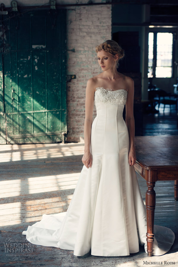 michelle roth wedding dresses 2014 riley strapless gown