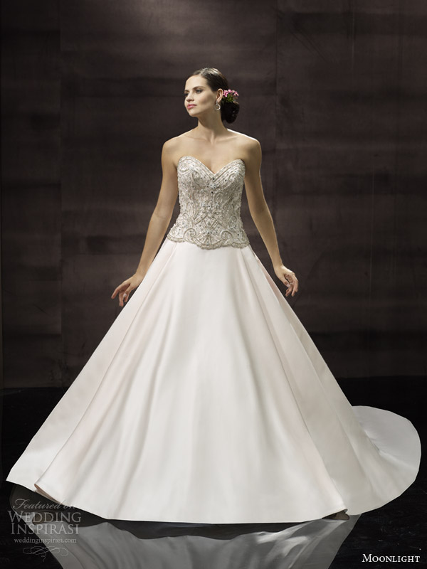 moonlight bridal couture wedding dress spring 2014 strapless gown style h1244 