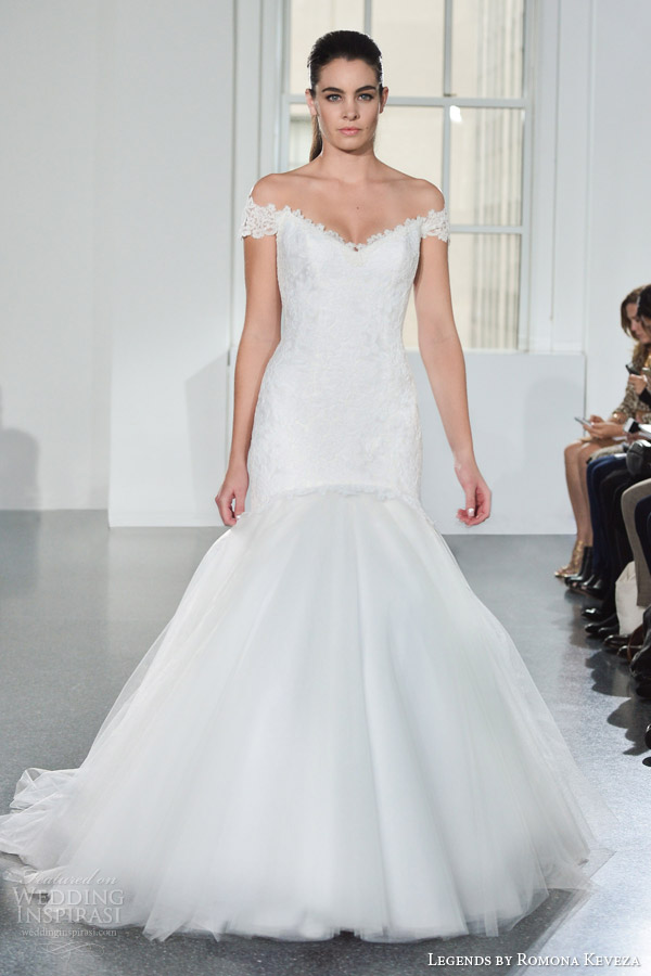 romona keveza legends fall 2014 bridal off shoulder wedding dress gpm 5978