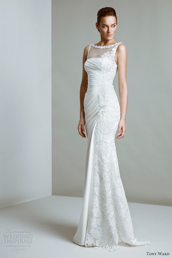 tony ward bridal couture 2014 audrey wedding dress illusion bateau neckline