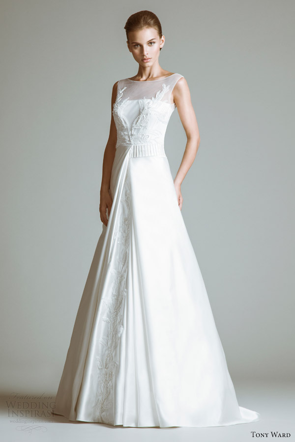 tony ward wedding dresses 2014 diane gown illusion neckline