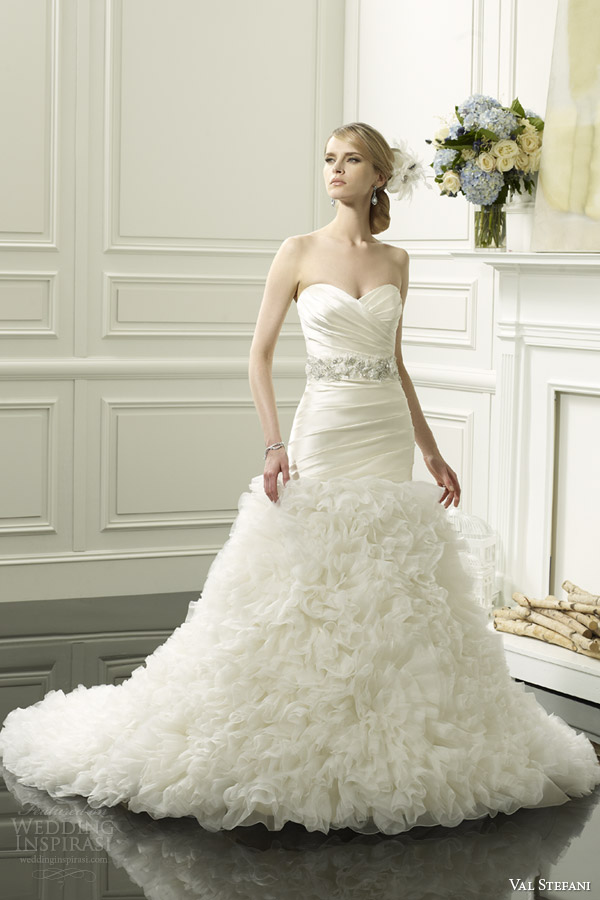 val stefani spring 2014 strapless mermaid wedding dress style d8055