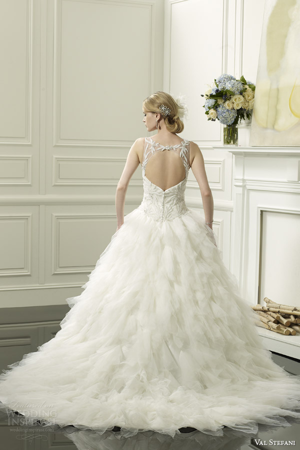 val stefani spring 2014 wedding dress illusion neckline style d8053 keyhole back