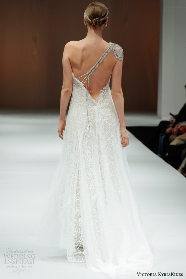 victoria kyriakides wedding dresses fall 2014 bunches of love one shoulder gown low back victoria kyriakides wedding dresses fall 2014 bunches of love one shoulder gown low back