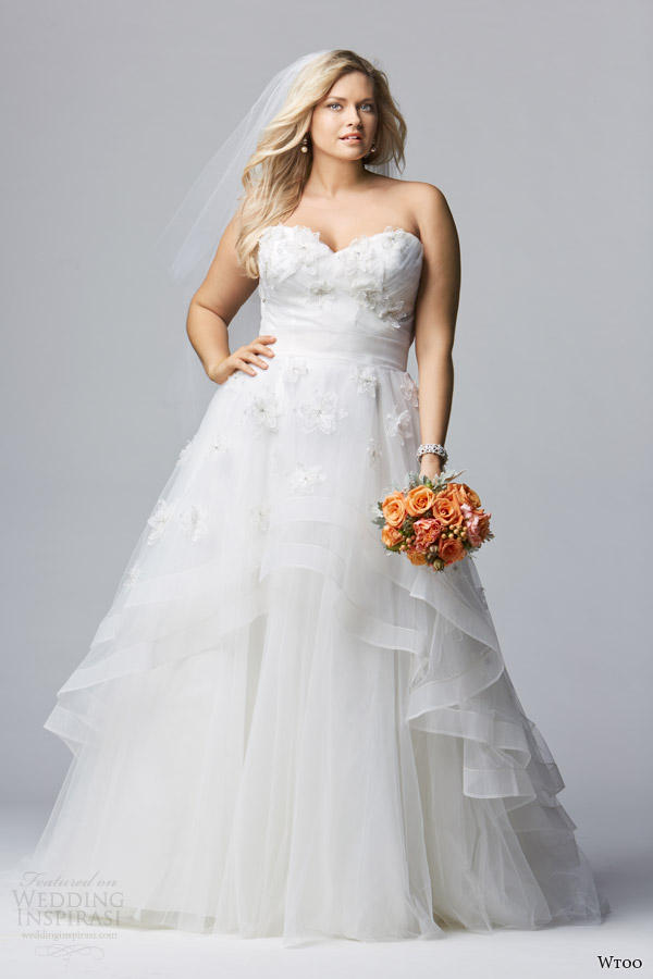 wtoo plus size 2014 strapless wedding dress style 17732