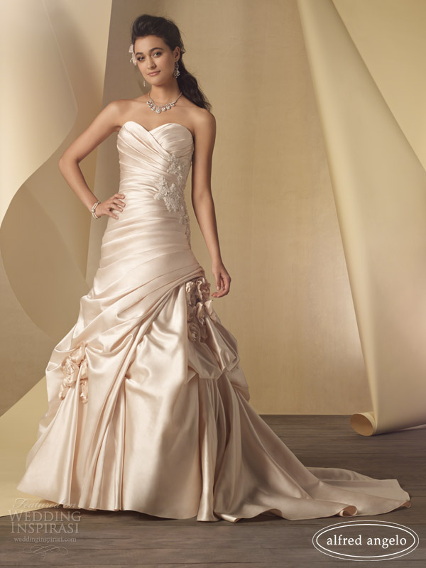 alfred angelo 2014 color wedding dresses champagne pink style 2453