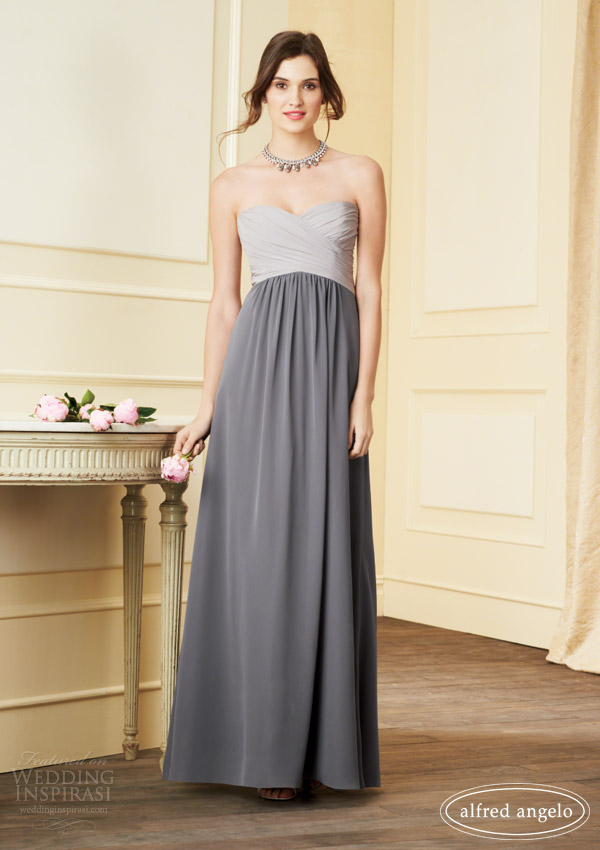 alfred angelo dresses 2014 grey bridesmaid gown style 7289