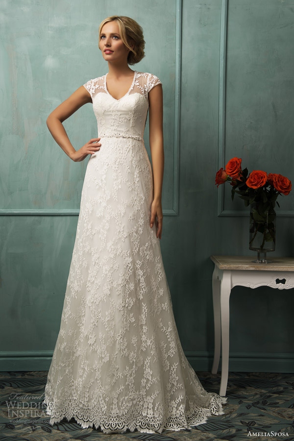amelia sposa bridal 2014 carbita lace wedding dress