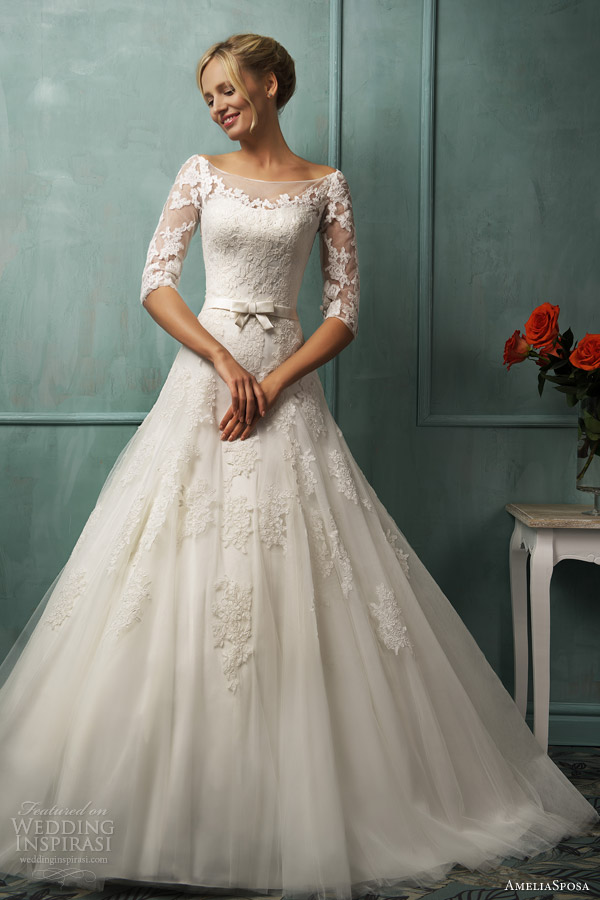 amelia sposa bridal 2014 donatela wedding dress sleeves