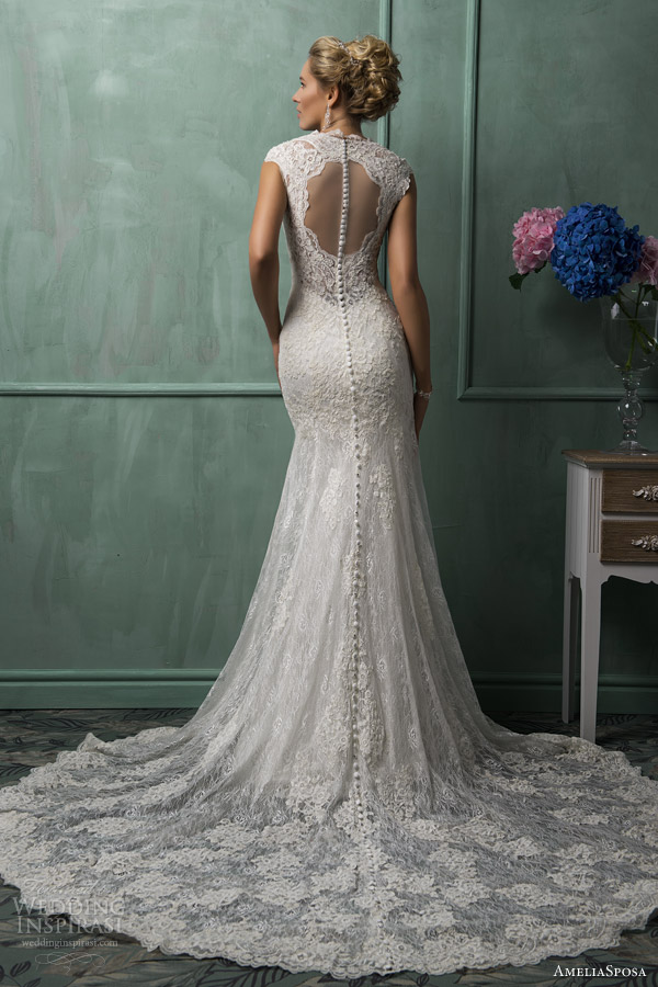 amelia sposa wedding dresses 2014 daria cap sleeve lace gown back illusion portrait