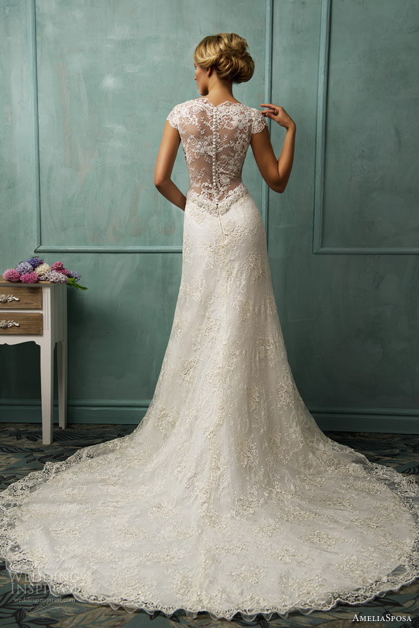 amelia sposa wedding dresses 2014 donata lace gow illusion back