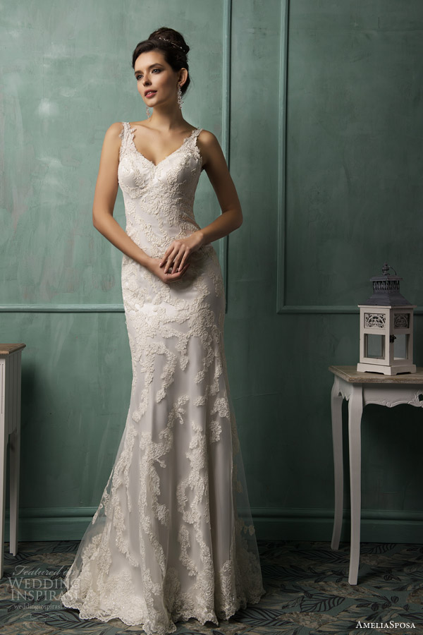 amelia sposa wedding dresses 2014 fiora sleeveless lace gown