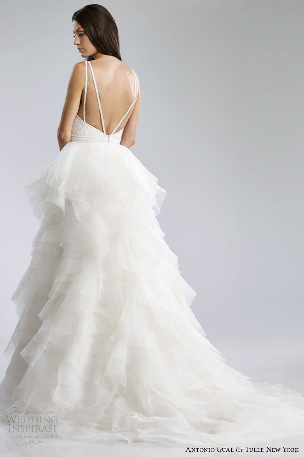 antonio gual tulle new york fall 2014 alicia wedding dress back train