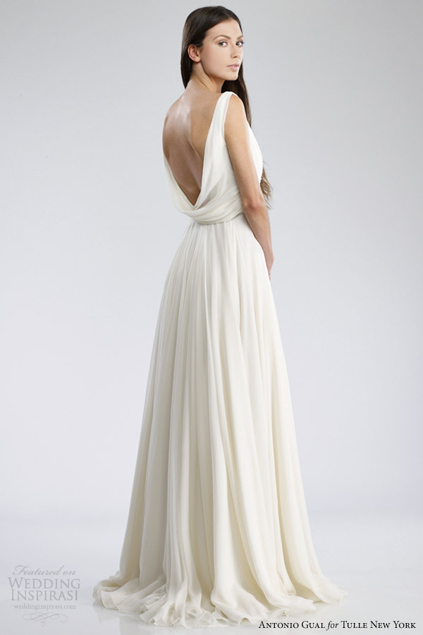 antonio gual tulle new york wedding dresses fall 2014 judy gown open back