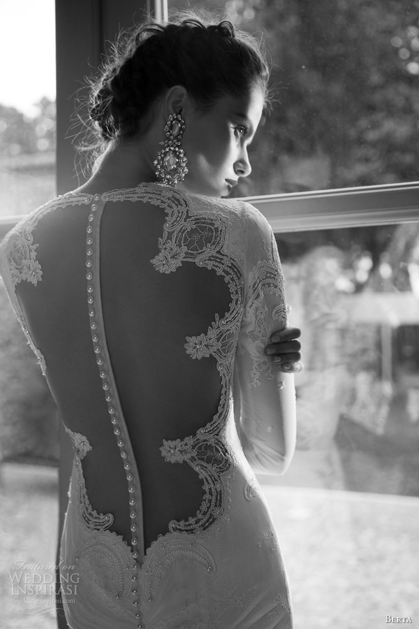 berta bridal 2014 wedding dress long sleeves illusion back