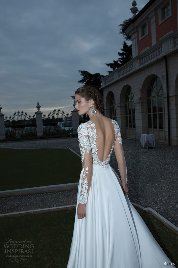 berta bridal winter 2014 wedding dress long illusion sleeves back berta bridal winter 2014 wedding dress long illusion sleeves back
