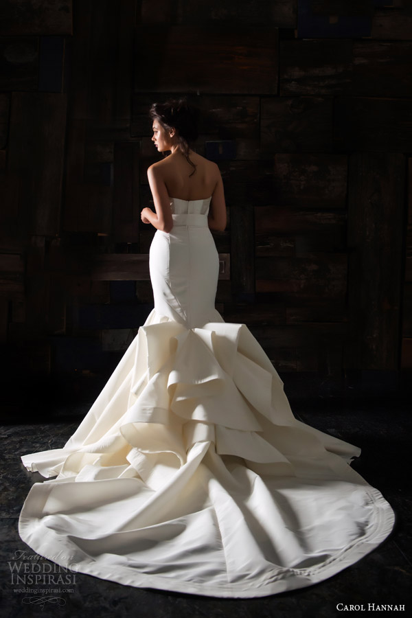 carol hannah bridal 2014 alliette strapless wedding dress back train