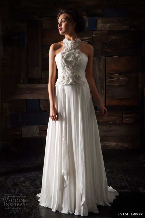 carol hannah bridal 2014 arcana l amoureux halter neck wedding dress