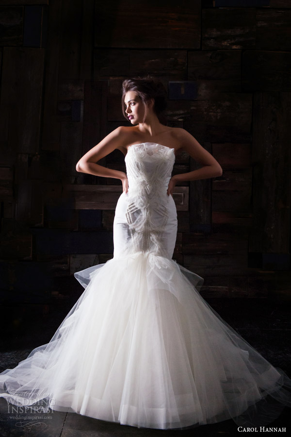 carol hannah bridal 2014 fortuna strapless fit and flare wedding dress front view
