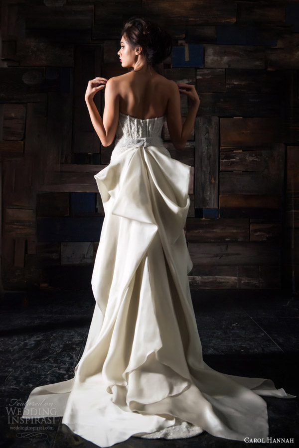 carol hannah bridal 2014 les astress strapless wedding dress back view over skirt