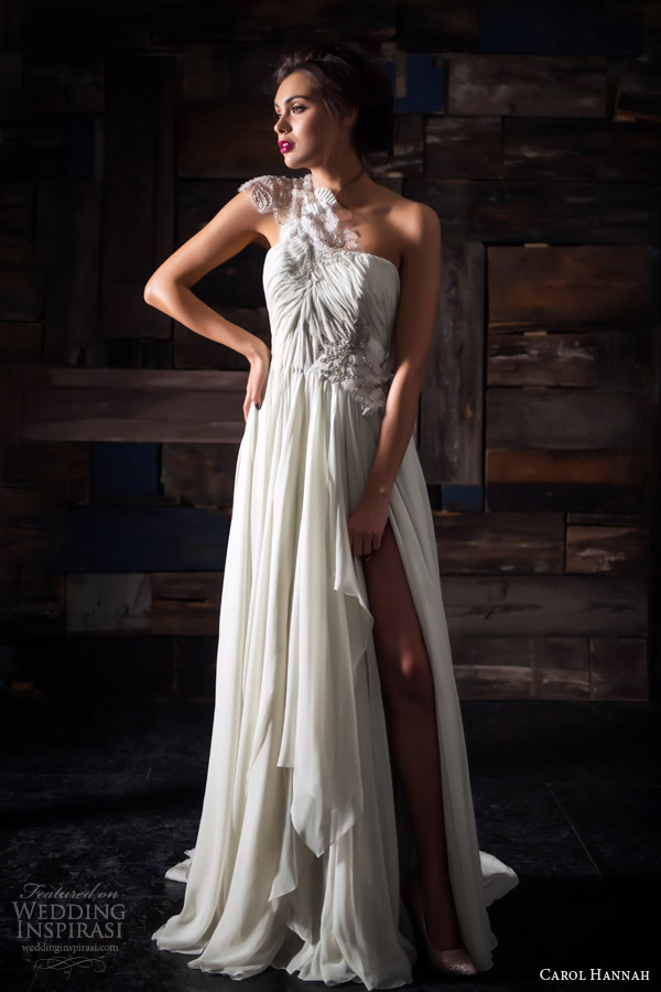 carol hannah bridal spring 2014 le lumiere one shoulder wedding dress