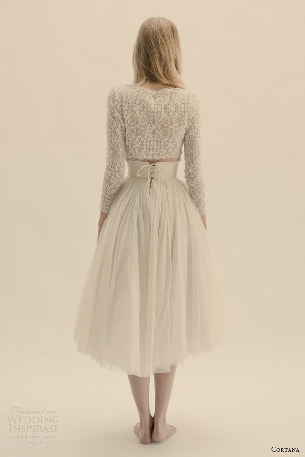 cortana bridal vesta top peonia skirt back view