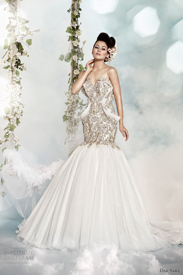 dar sara 2014 fit and flare wedding dress