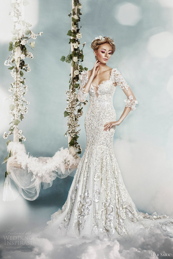 dar sara 2014 lace wedding dress