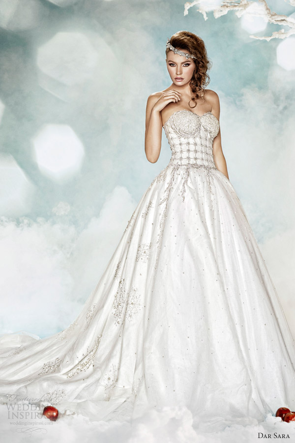 dar sara bridal wedding dress 2014 strapless ball gown