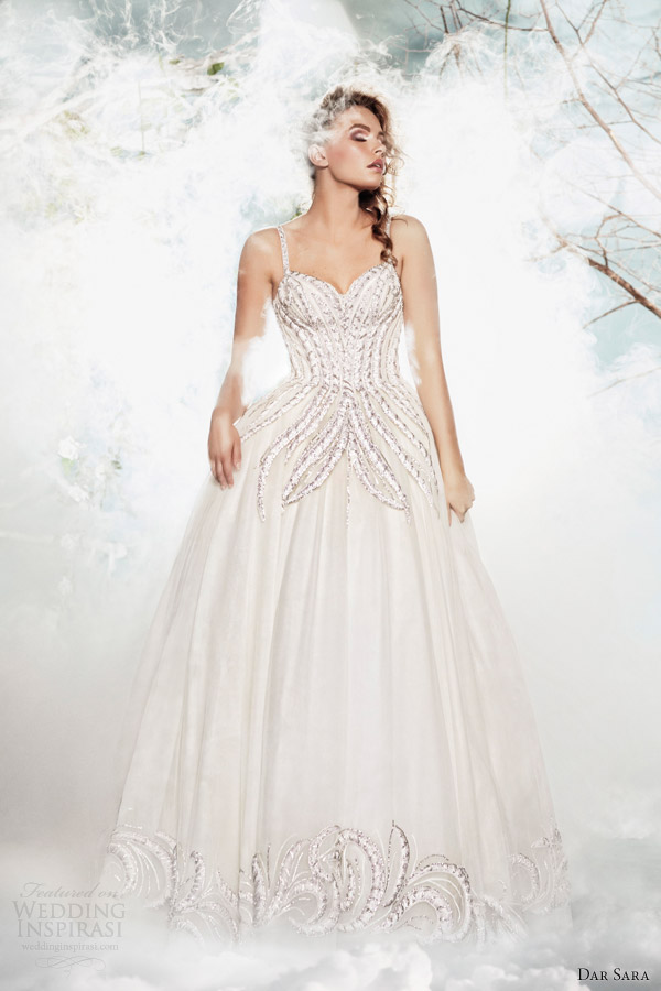 dar sara wedding dresses 2014 ball gown with straps